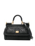 Dolce & Gabbana Sicily Small Floral-Embroidered Handbag Black