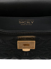 Dolce & Gabbana Sicily Small Floral-Embroidered Handbag Black