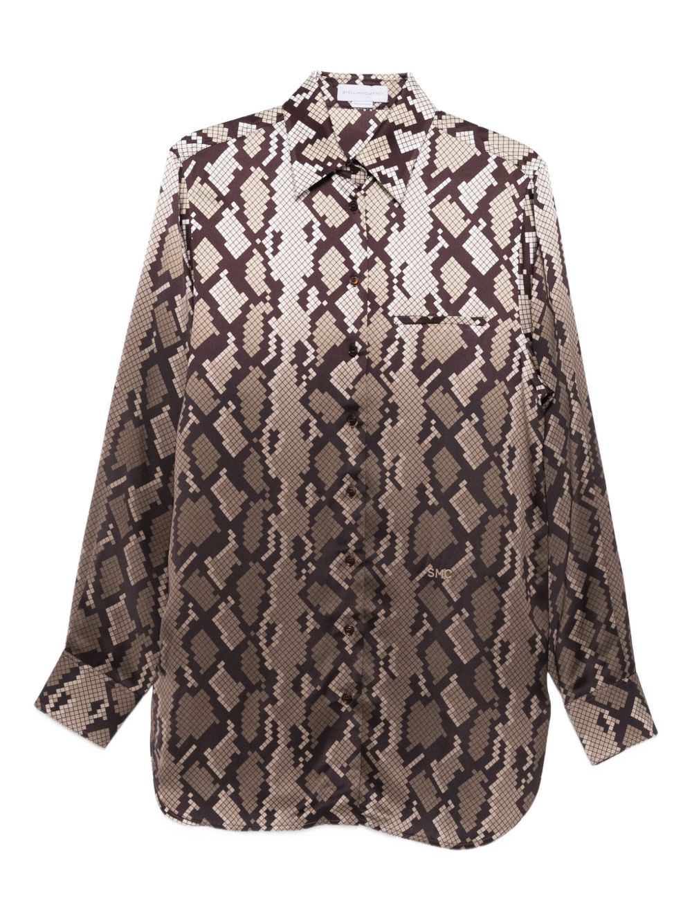 Stella McCartney Snake-Print Viscose Shirt Ivory