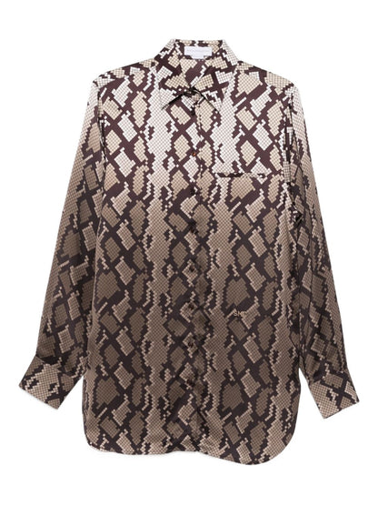Stella McCartney Snake-Print Viscose Shirt Ivory