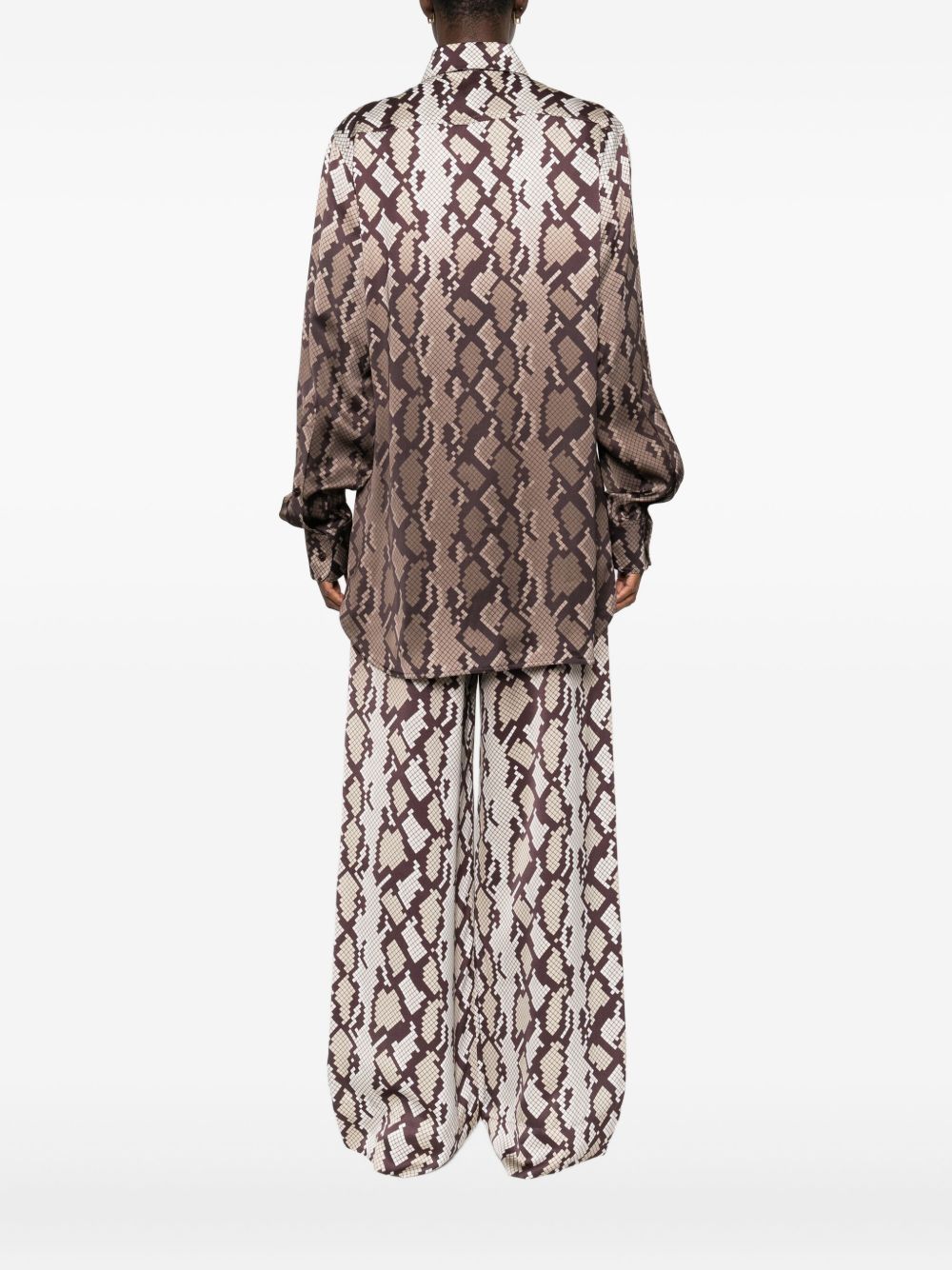 Stella McCartney Snake-Print Viscose Shirt Ivory