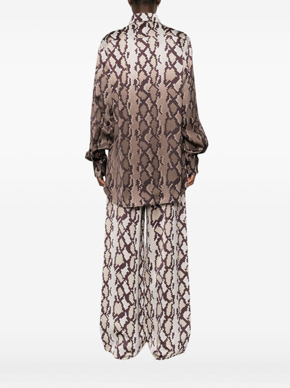 Stella McCartney Snake-Print Viscose Shirt Ivory