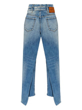Dsquared2 Frayed Hem Layered Denim Skirt Blue