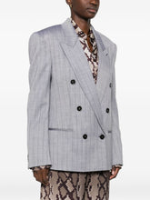 Stella McCartney Double-Breasted Pinstripe Wool Jacket Grey