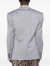 Stella McCartney Double-Breasted Pinstripe Wool Jacket Grey