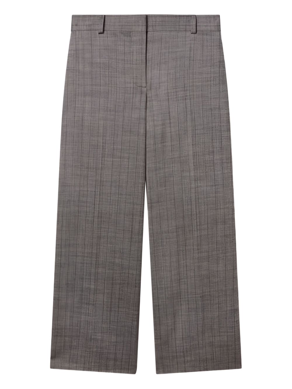 Stella McCartney Wide-Leg Checked Wool Trousers Grey