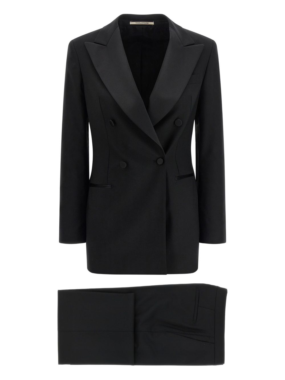 Tagliatore Wool Blend Suit Dress Black