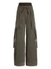Dolce & Gabbana Green Cotton Blend Cargo Trousers with Drawstring Waistband Green