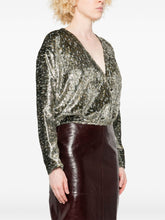 Forte Forte Metallic Silver-Effect Crossed V-Neck Shirt Grey