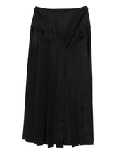 Emporio Armani Asymmetrical Wool Blend Midi Skirt Black