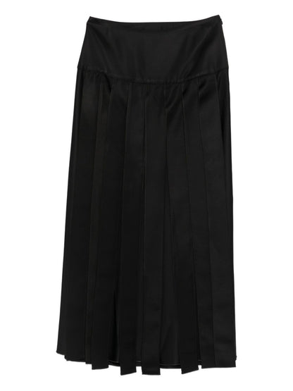 Emporio Armani Panelled Pleated Midi Skirt Black Black