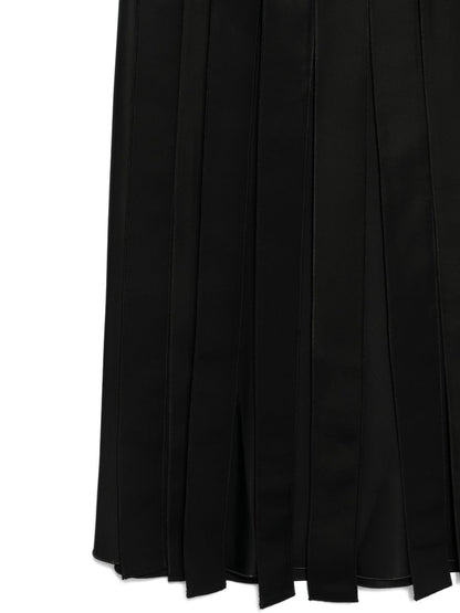 Emporio Armani Asymmetrical Wool Blend Midi Skirt Black