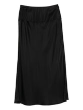 Emporio Armani Asymmetrical Wool Blend Midi Skirt Black