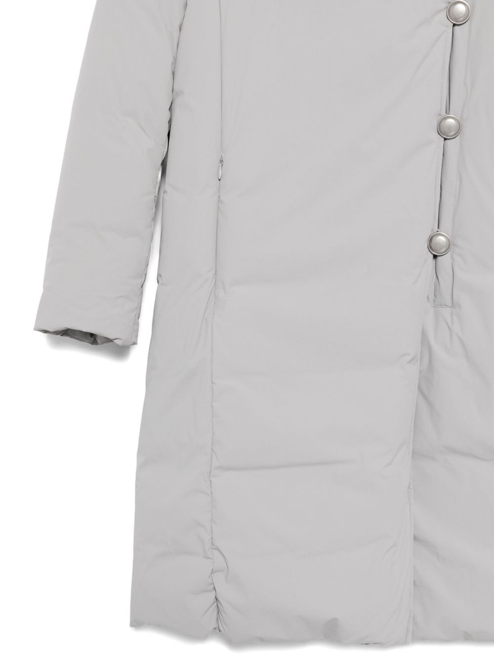Emporio Armani Nylon Midi Down Jacket in Silver silver