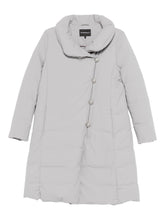 Emporio Armani Nylon Midi Down Jacket in Silver silver