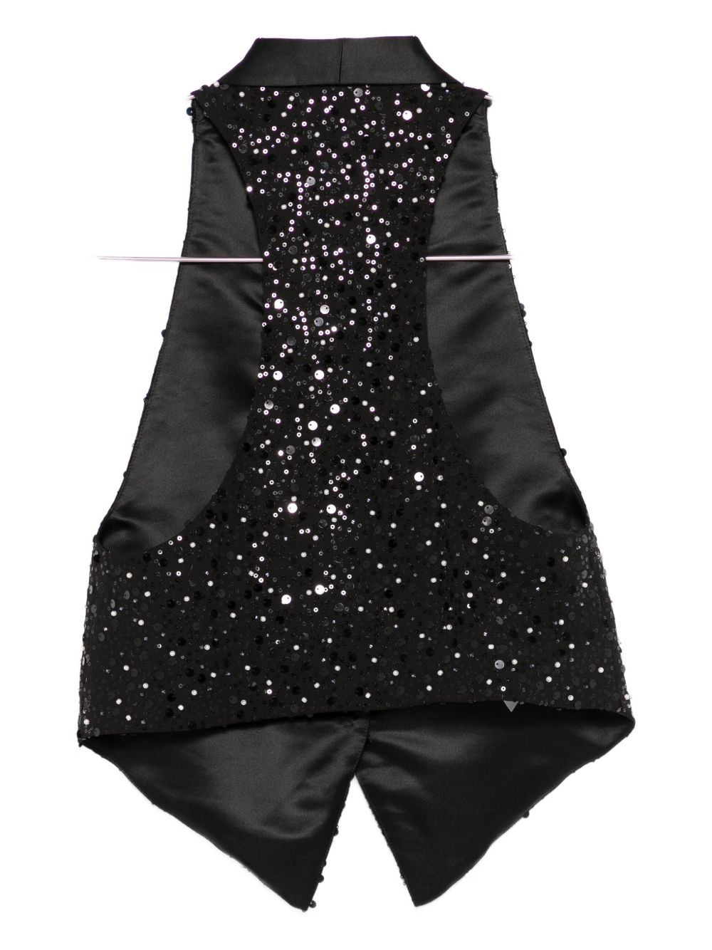 Emporio Armani Sleeveless Black Top with Elegant Draped Detailing Black