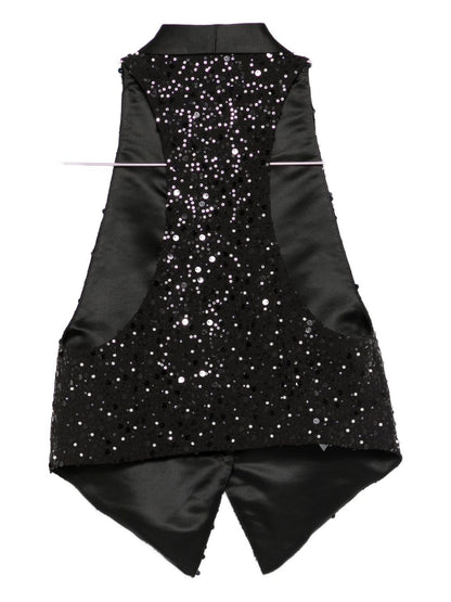 Emporio Armani Sleeveless Black Top with Elegant Draped Detailing Black