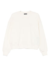 Emporio Armani Ivory Cotton-Blend Crewneck Sweater Ivory