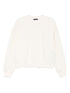 Emporio Armani Ivory Cotton-Blend Crewneck Sweater Ivory
