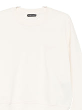 Emporio Armani Ivory Cotton-Blend Crewneck Sweater Ivory