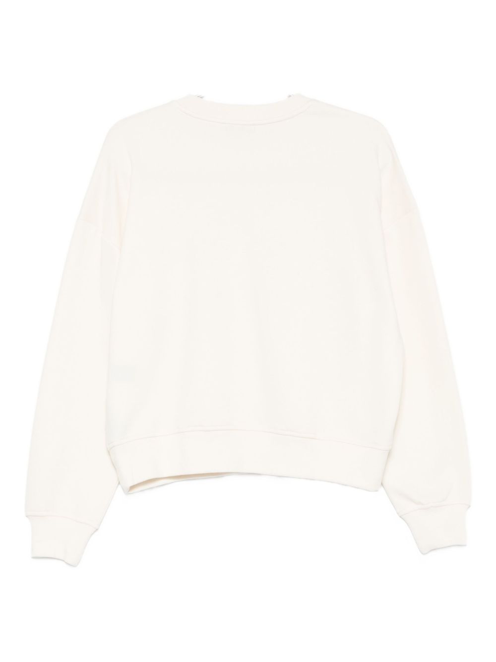 Emporio Armani Ivory Cotton-Blend Crewneck Sweater Ivory