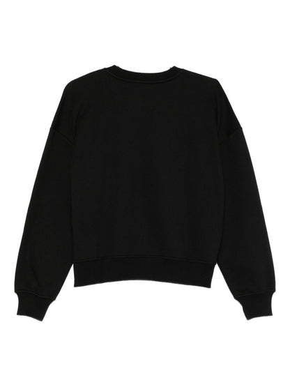 Emporio Armani Fine-Knit Black Sweater with Subtle Logo Detailing Black