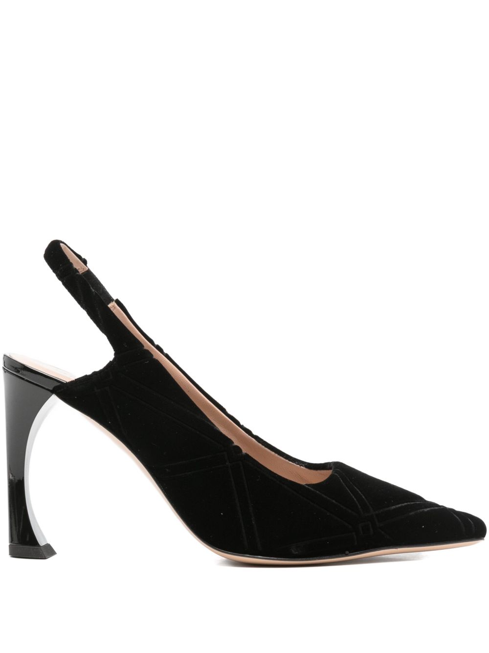 Emporio Armani With Heel Black Leather High-Heel Pumps Black
