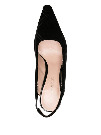 Emporio Armani With Heel Black Leather High-Heel Pumps Black