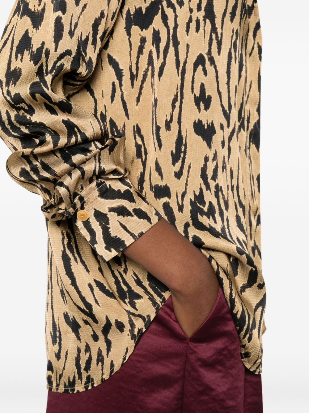 Forte Forte Animal-Print Button-Down Shirt Brown brown