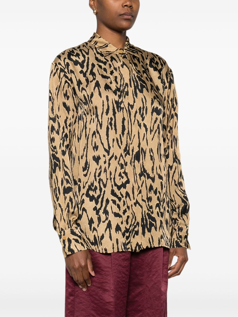 Forte Forte Animal-Print Button-Down Shirt Brown brown