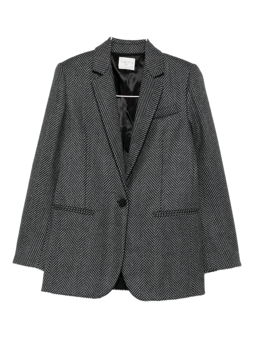 Forte Forte Single-Breasted Wool Blend Tailored Jacket Grey