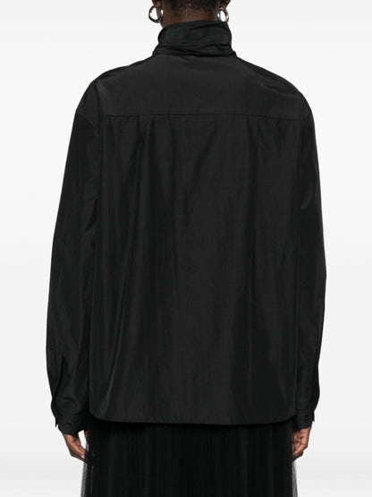 Forte Forte Button-Up Silk Shirt Black