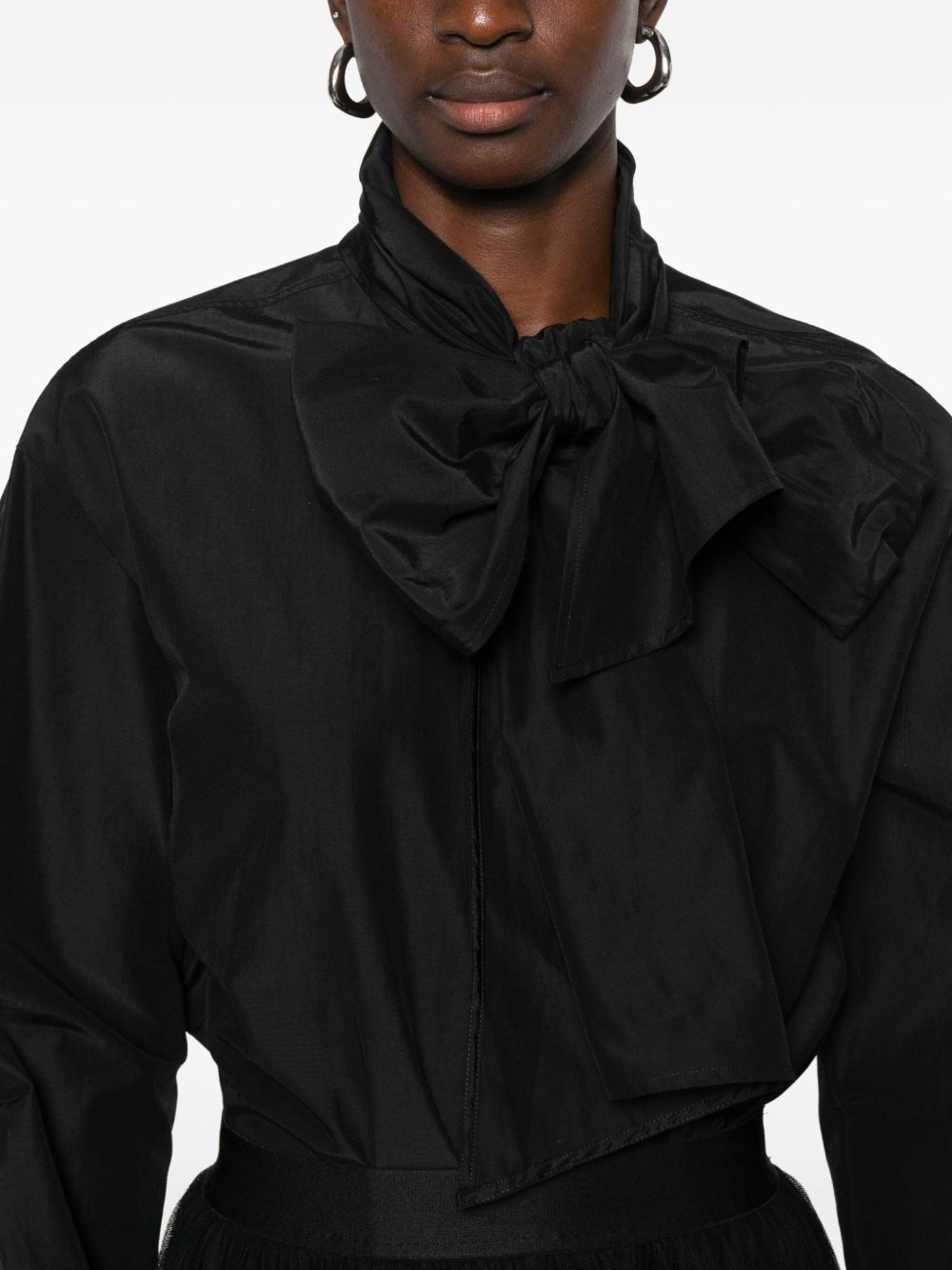 Forte Forte Button-Up Silk Shirt Black