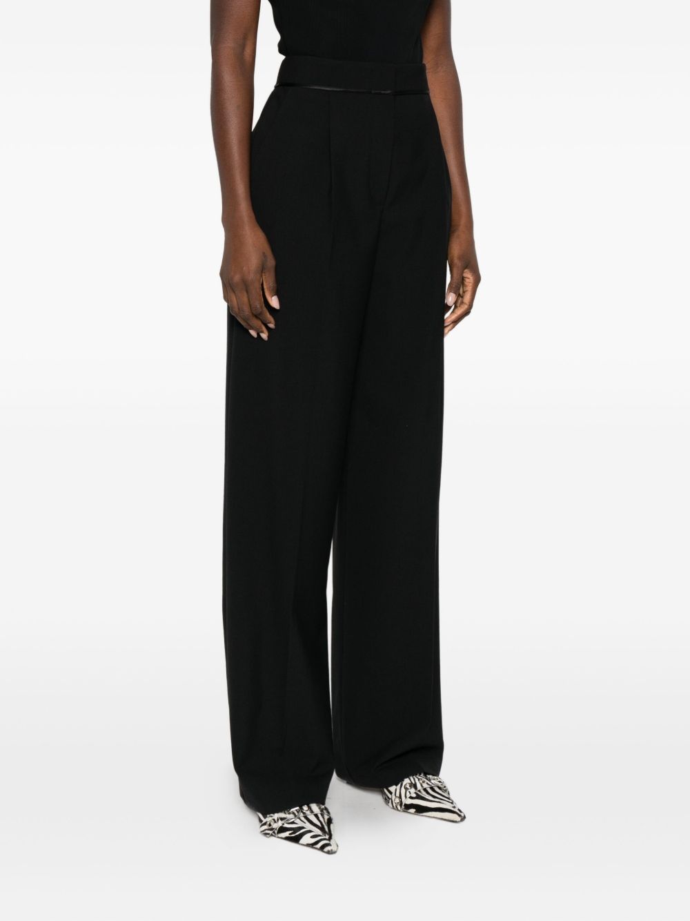 Forte Forte High-Waisted Wool Tailored Trousers Black black