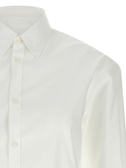 Dsquared2 Logo-Print Cutout Cotton Shirt White