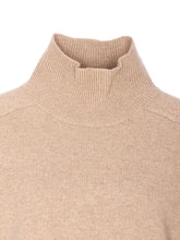 Tory Burch Embroidered Logo Wool Turtle-Neck Jumper Beige beige