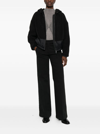 Emporio Armani Double-Breasted Longline Coat in Black Black