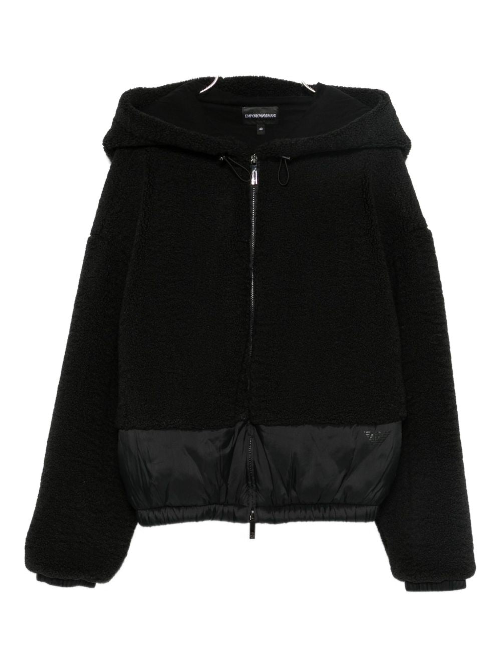 Emporio Armani Double-Breasted Longline Coat in Black Black
