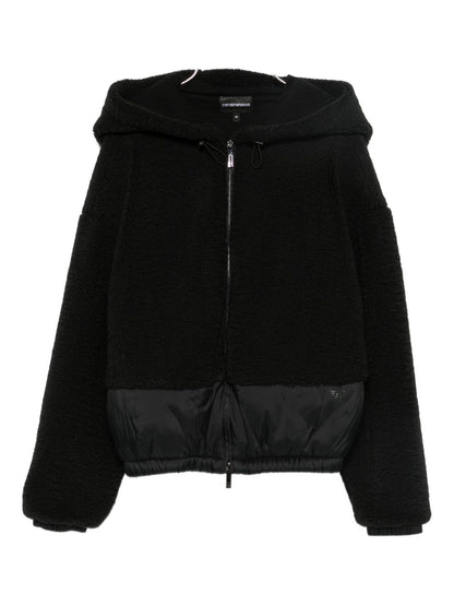 Emporio Armani Double-Breasted Longline Coat in Black Black