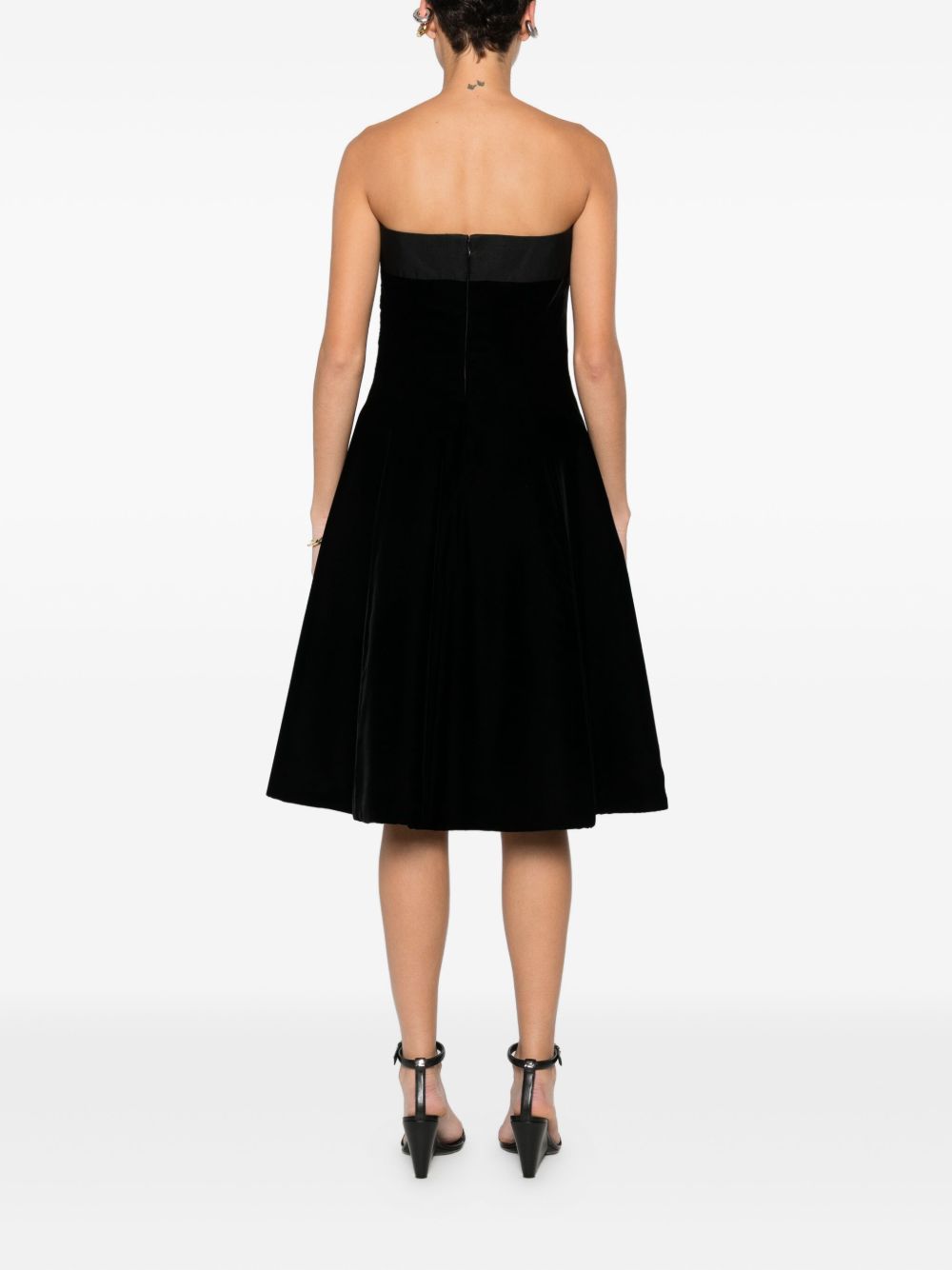 Emporio Armani Strapless Sleeveless Black Mini Dress Black