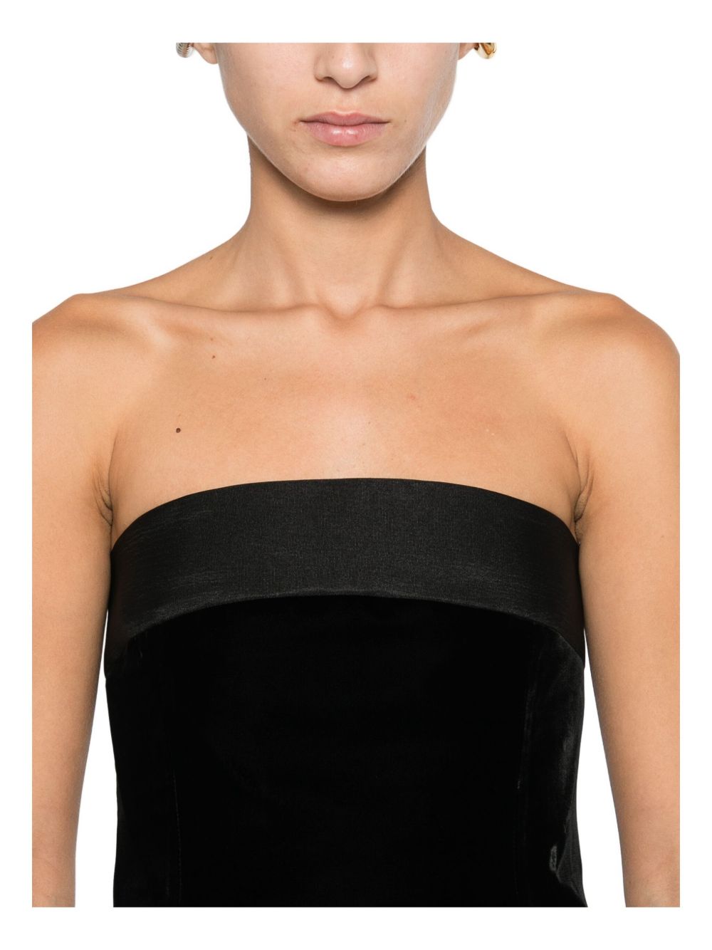 Emporio Armani Strapless Sleeveless Black Mini Dress Black