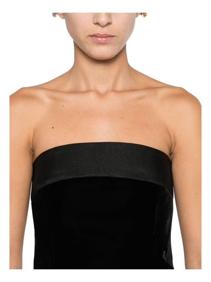 Emporio Armani Strapless Sleeveless Black Mini Dress Black