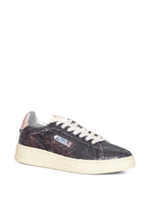 032C Dallas Low Croc-Effect Leather Sneakers Silver