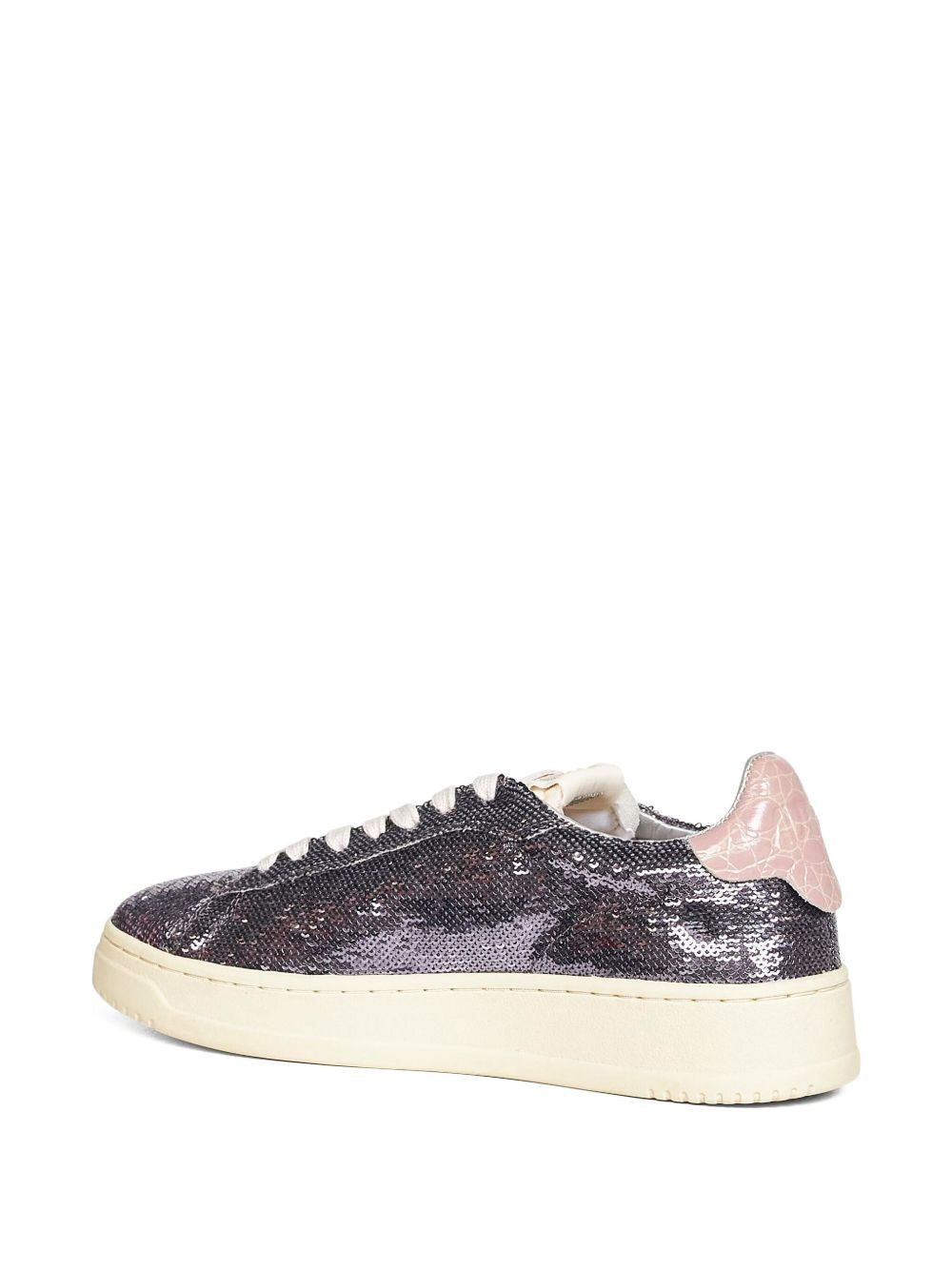 032C Dallas Low Croc-Effect Leather Sneakers Silver