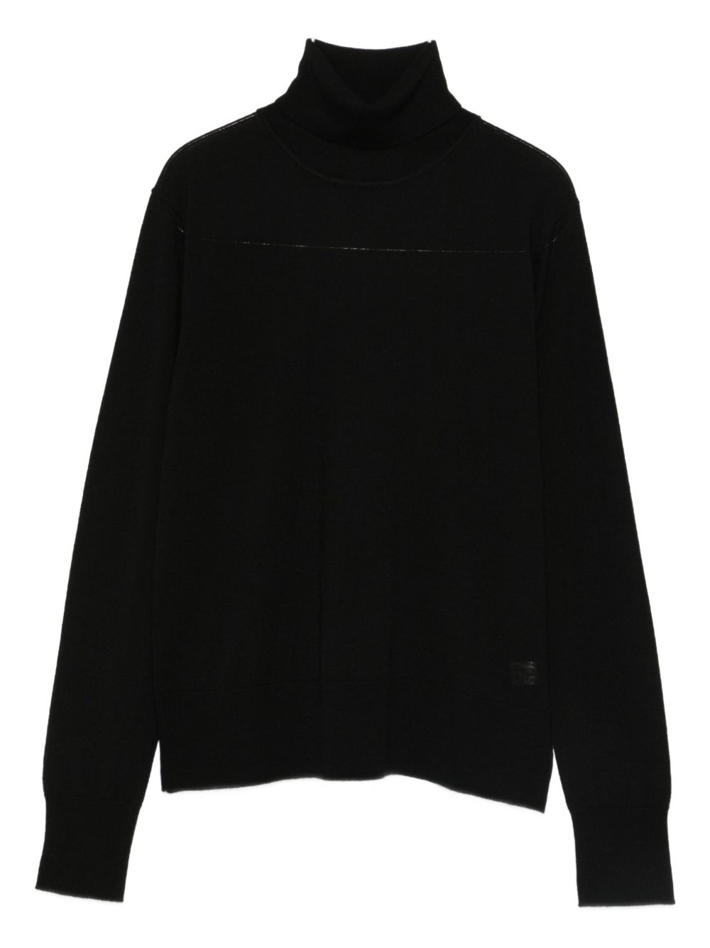 Forte Forte Ribbed Panelled Turtleneck Sweater Black Black
