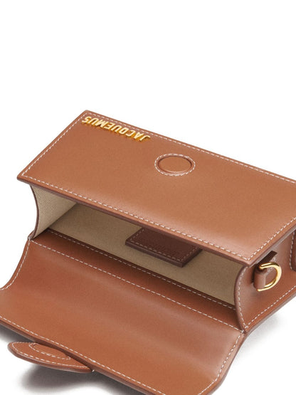 JACQUEMUS Le Bambino Mini Leather Handbag Leather Brown