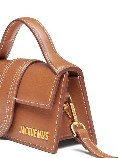 JACQUEMUS Le Bambino Mini Leather Handbag Leather Brown