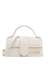 JACQUEMUS Le Bambino Light Beige Mini Handbag with Gold-Tone Logo Beige