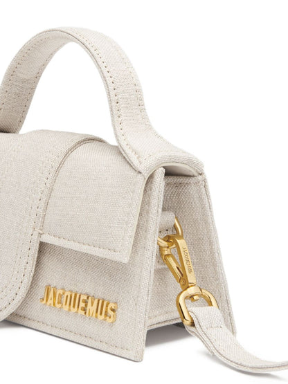 JACQUEMUS Le Bambino Light Beige Mini Handbag with Gold-Tone Logo Beige