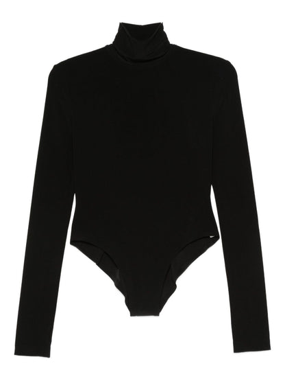 Norma Kamali Roll-Neck Cotton Bodysuit Black